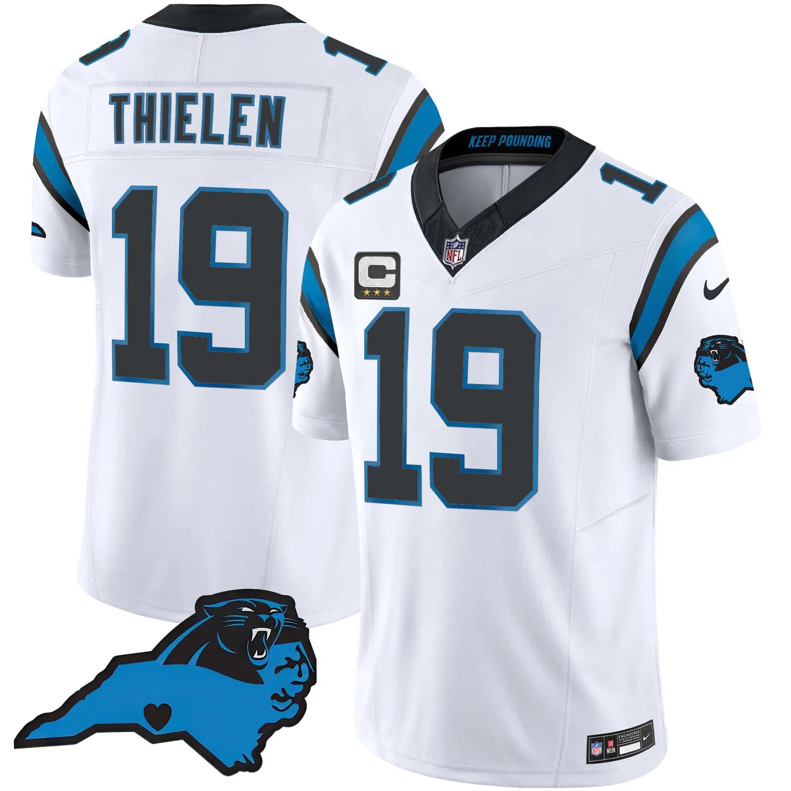 Men Carolina Panthers 19 Thielen White 2024 Nike Vapor Limited NFL Jersey